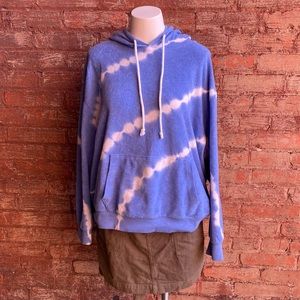 Wild Fable Blue & White Tie Dye French Terry Hooded Sweatshirt